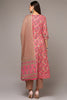 Pink Pure Cotton Printed Flared Suit Set VKSKD1973