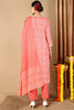 Peach Cotton Bandhani Printed Straight Suit Set VKSKD1986