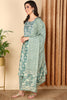 Sea Green Pure Cotton Floral Printed Yoke Design Suit Set VKSKD2011