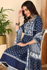 Blue Pure Cotton Ethnic Motifs Printed Yoke Design Anarkali Suit Set VKSKD2023