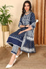 Blue Pure Cotton Ethnic Motifs Printed Yoke Design Anarkali Suit Set VKSKD2023