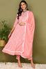 Pink Pure Cotton Solid Yoke Design Anarkali Suit Set VKSKD2026