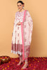 White Pure Cotton Yoke Design Flared Suit Set VKSKD2028