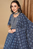 Blue Pure Cotton Ethnic Motifs Printed Anarkali Suit Set VKSKD2035