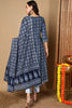 Blue Pure Cotton Ethnic Motifs Printed Anarkali Suit Set VKSKD2035