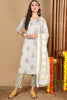 Off White Pure Cotton Ethnic Printed Straight Suit Set VKSKD2070