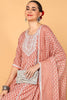 Mauve Viscose Rayon Ethnic Motifs Printed Flared Suit Set VKSKD2143