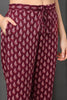 Maroon Rayon Blend Floral Printed Straight Suit Set VKSKD2149