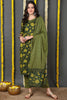 Green Rayon Blend Floral Printed Straight Suit Set VKSKD2161