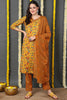 Yellow Rayon Blend Floral Printed Straight Suit Set VKSKD2162