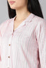  Women Pink Pure Cotton Striped Night Suit