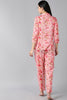  Women Pink Red Printed Pure Cotton Night Suit