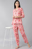  Women Pink Red Printed Pure Cotton Night Suit