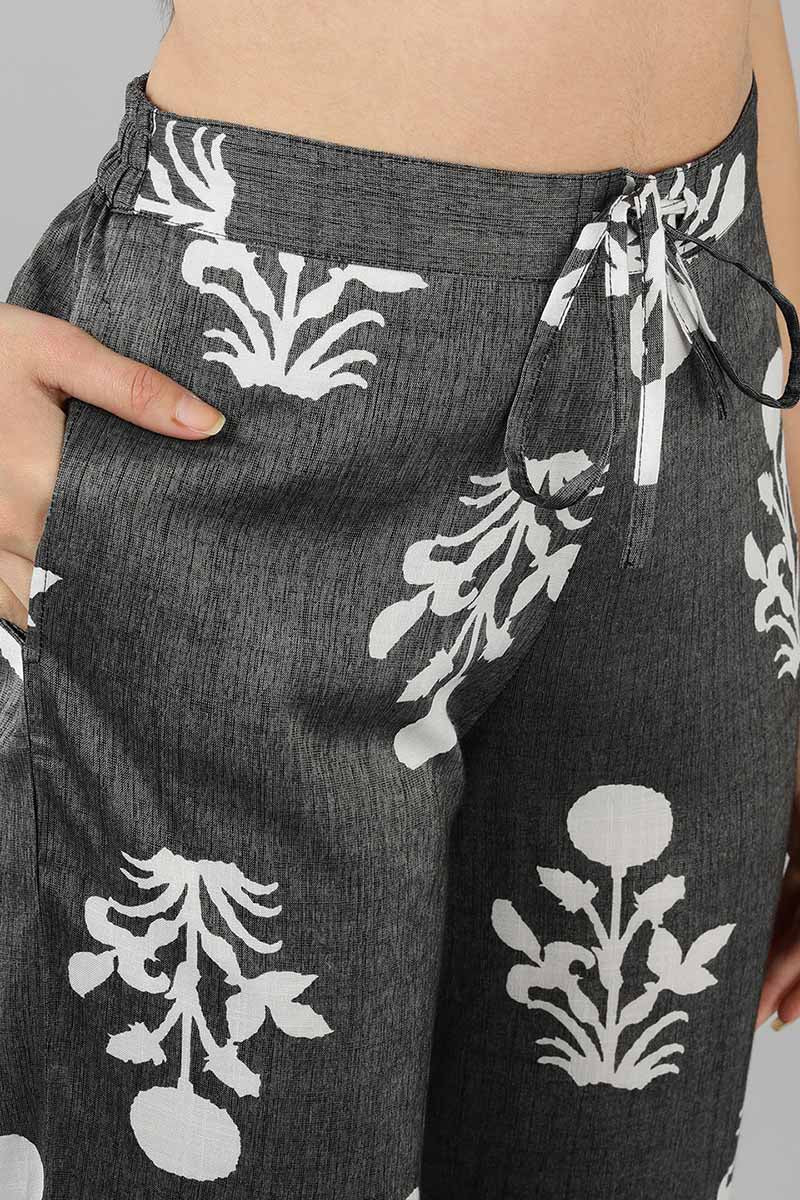  Women Grey Floral Printed Top