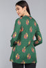 Green Cotton Ethnic Motifs Regular Tunic Top VT1101