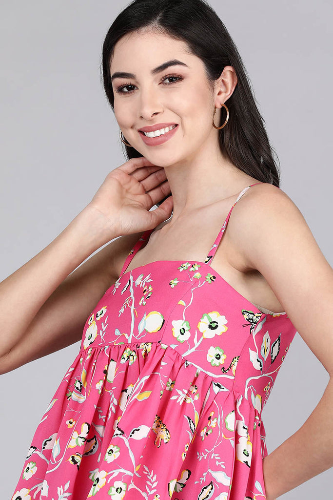  Women Pink Printed Floral Tops