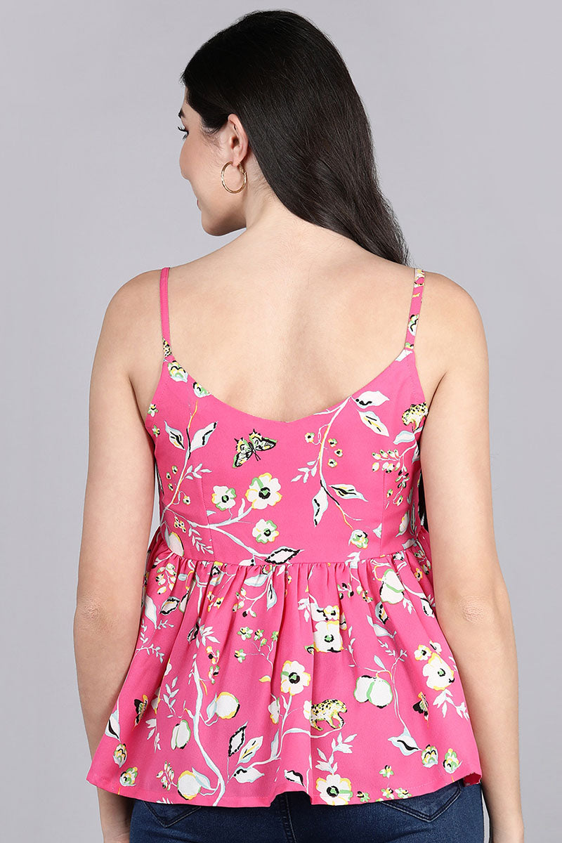  Women Pink Printed Floral Tops