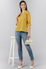  Mustard Yellow Print Crepe Top