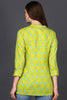 Lime Green Cotton Blend Geometric Print Straight Tunic VT1226