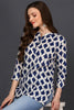 Off White Cotton Blend Ethnic Motifs Printed Straight Tunic VT1239