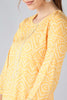 Crepe Yellow Bandhani Printed Straight Kurta Palazzo Set 