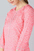 Crepe Pink Geometric Printed Straight Kurta Palazzo Set