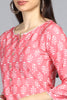 Pink Polyester Straight Kurta With Palazzo Set PKSET1066