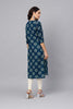   Printed Navy Blue Cotton Fabric Kurti 