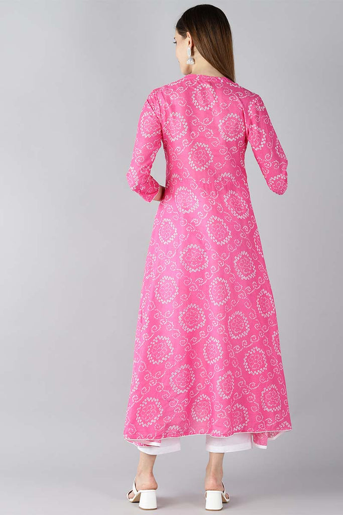   Function Wear Pink Color Printed Fancy Kurti 