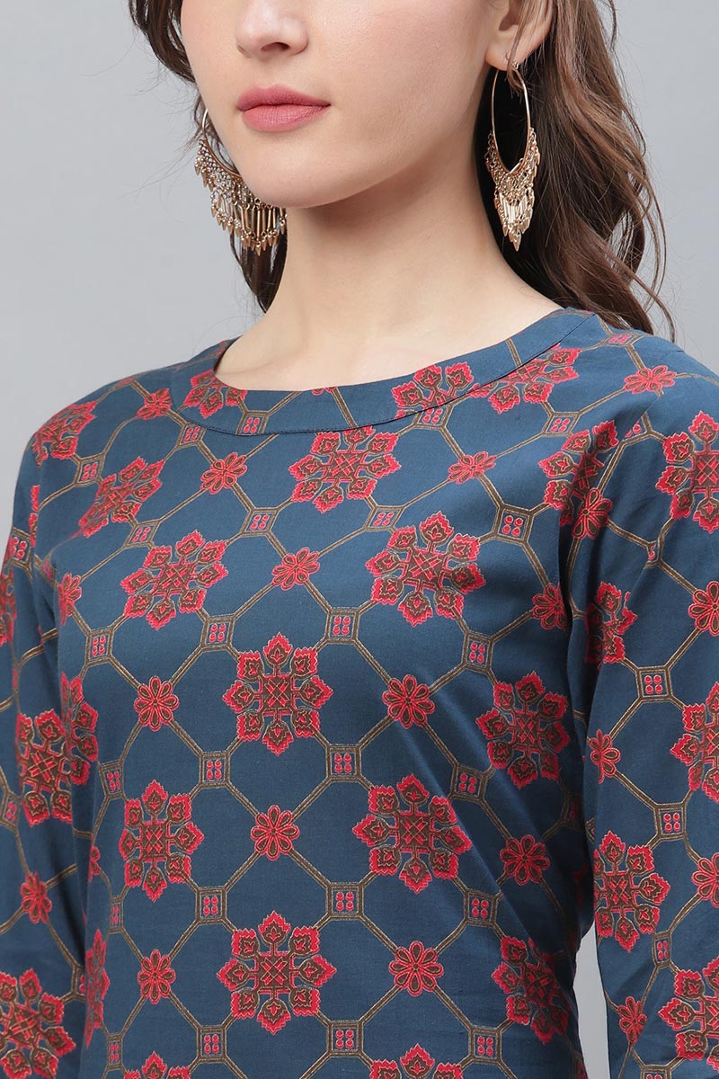   Cotton Printed Simple Daily Wear Kurti 