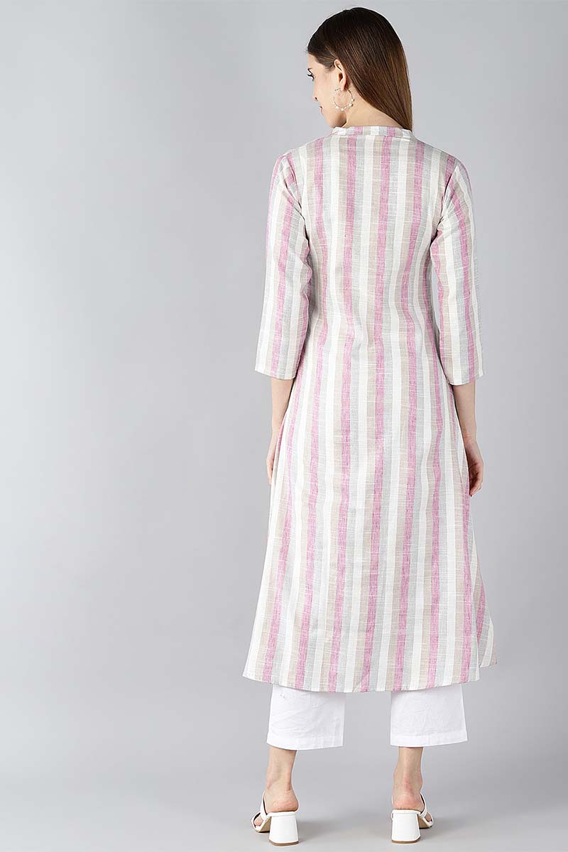   Off White Printed Fancy Daily Wear Kurti 