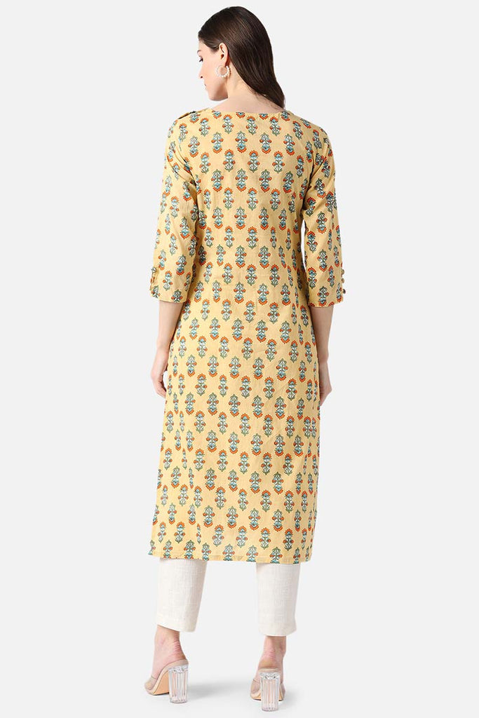   Cream Printed Daily Wear Kurti 