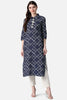   Casual Wear Cotton Fabric Navy Blue Trendy Kurti 