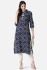   Casual Wear Cotton Fabric Navy Blue Trendy Kurti 