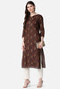   Brown And Beige Printed Straight Kurta 