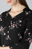   Black And Pink Printed A Line Kurta