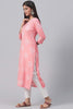   Pink Floral Printed Straight Kurta 