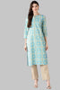   Blue Printed Straight Kurta 