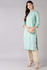   Blue Printed Straight Kurta 