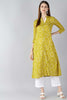   Mustard Yellow Printed A Line Kurta 