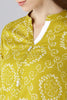   Mustard Yellow Printed A Line Kurta 