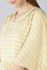   Yellow Striped A Line Kurta