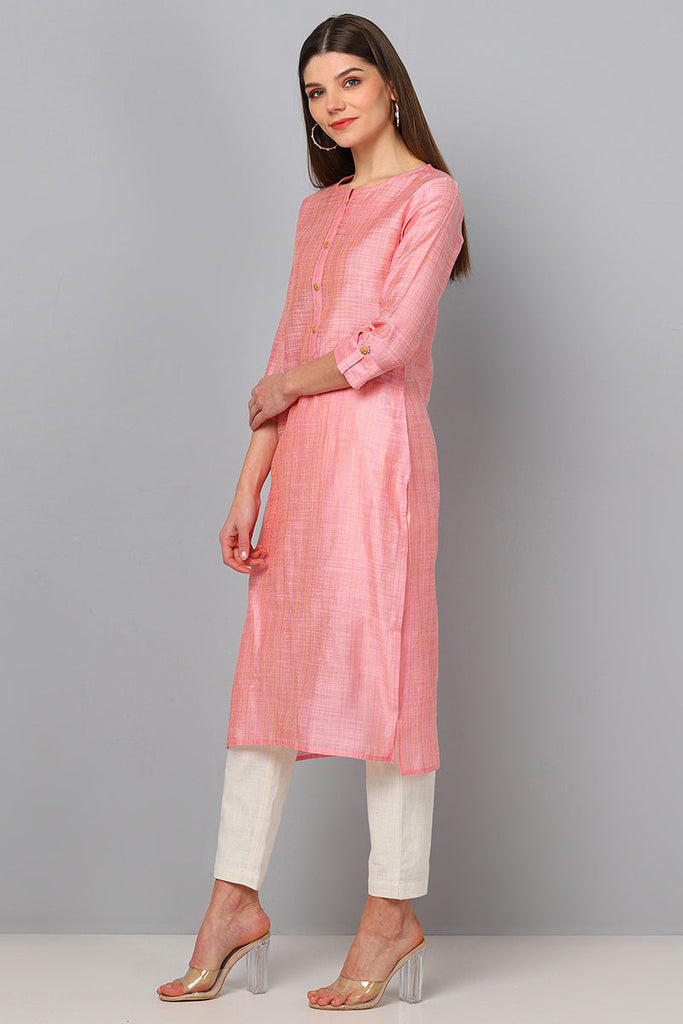   Pink Solid Kurta