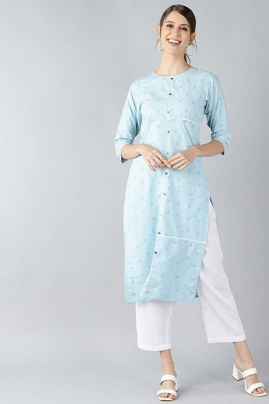  Women Blue Floral Printed Kurta