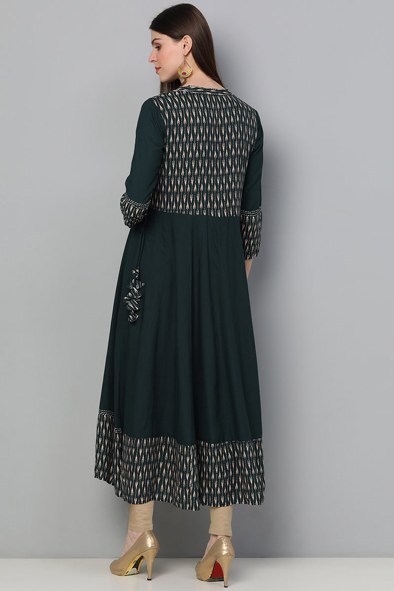  Women Teal Blue Printed Kurta 