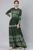  Women Olive Green Floral Printed Kurta 