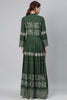  Women Olive Green Floral Printed Kurta 