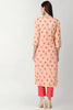   Cotton Orange Floral Printed Straight Kurti 