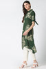   Cotton Green Floral Printed A Line Kurti 