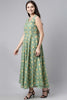  Women Green & Yellow Floral Print Maxi Dress